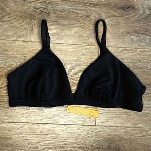 SKIMS Cotton Jersey Triangle Bralette SZ XL Color: Soot NWT